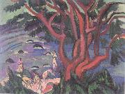 Ernst Ludwig Kirchner Roter Baum am Strand Germany oil painting artist
